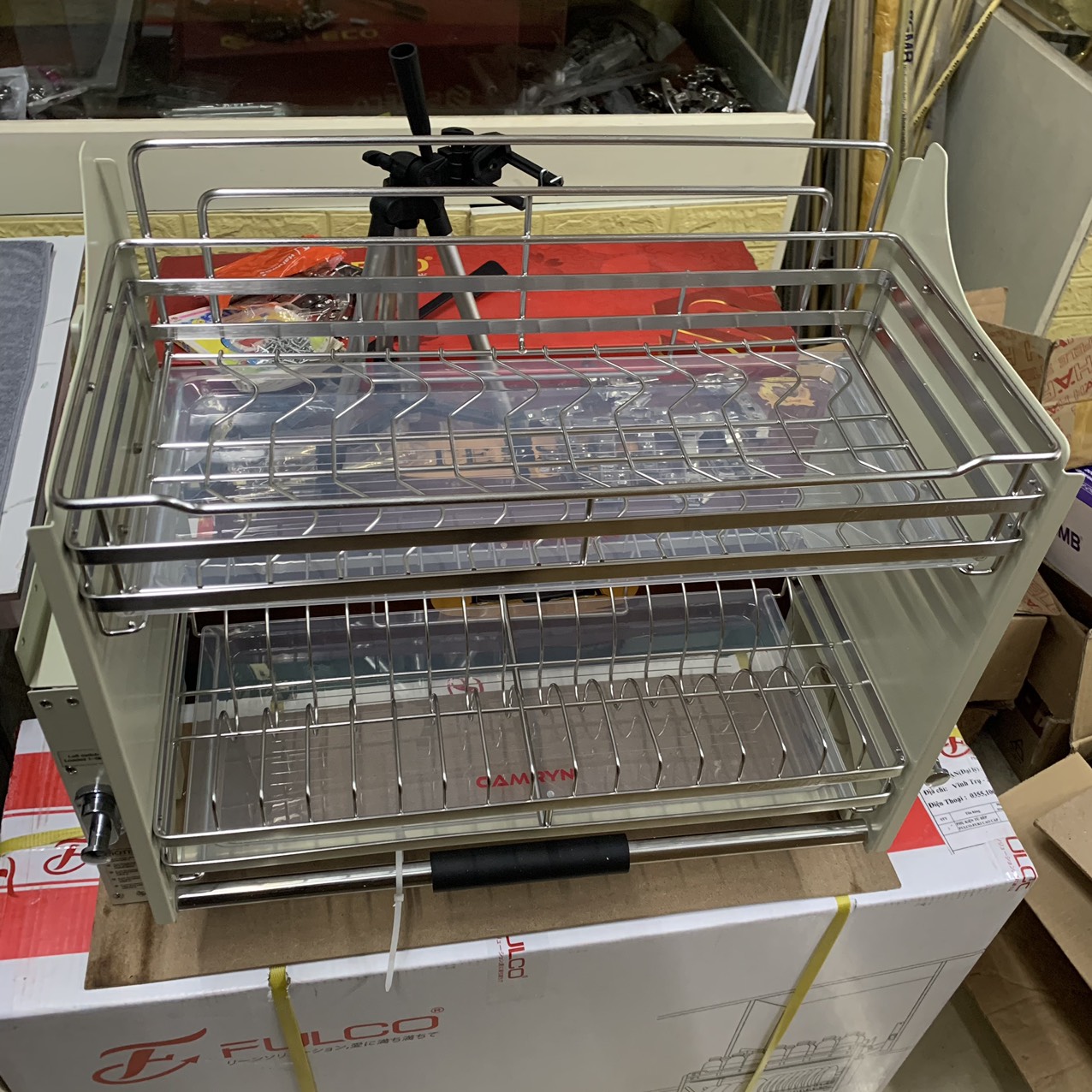 Giá bát nâng hạ inox 304.