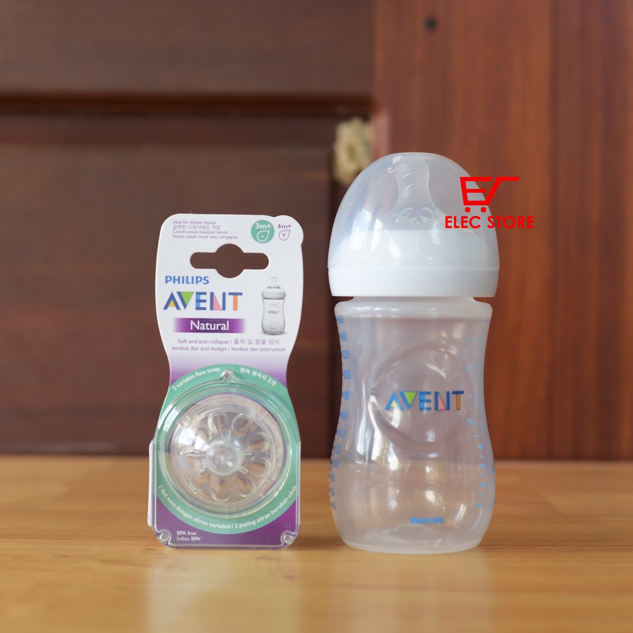 Núm ti thay bình sữa Philips AVENT Natural số 3 điều chỉnh [ 3 tháng +]