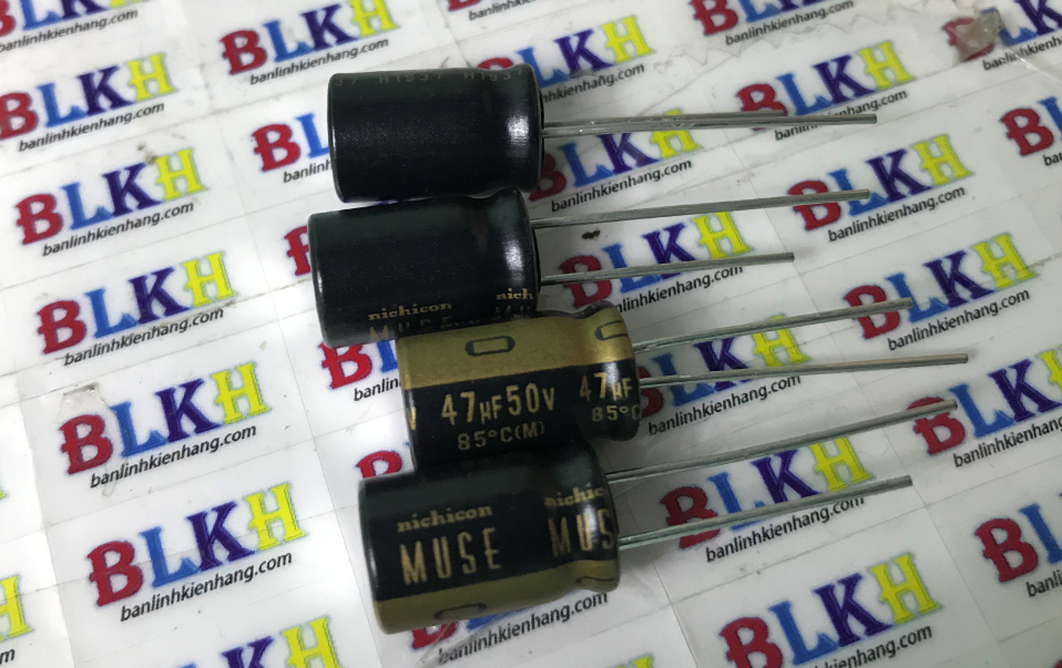 2 tụ audio 50v 47uf 10x16 chính hãng nichicon muse kz