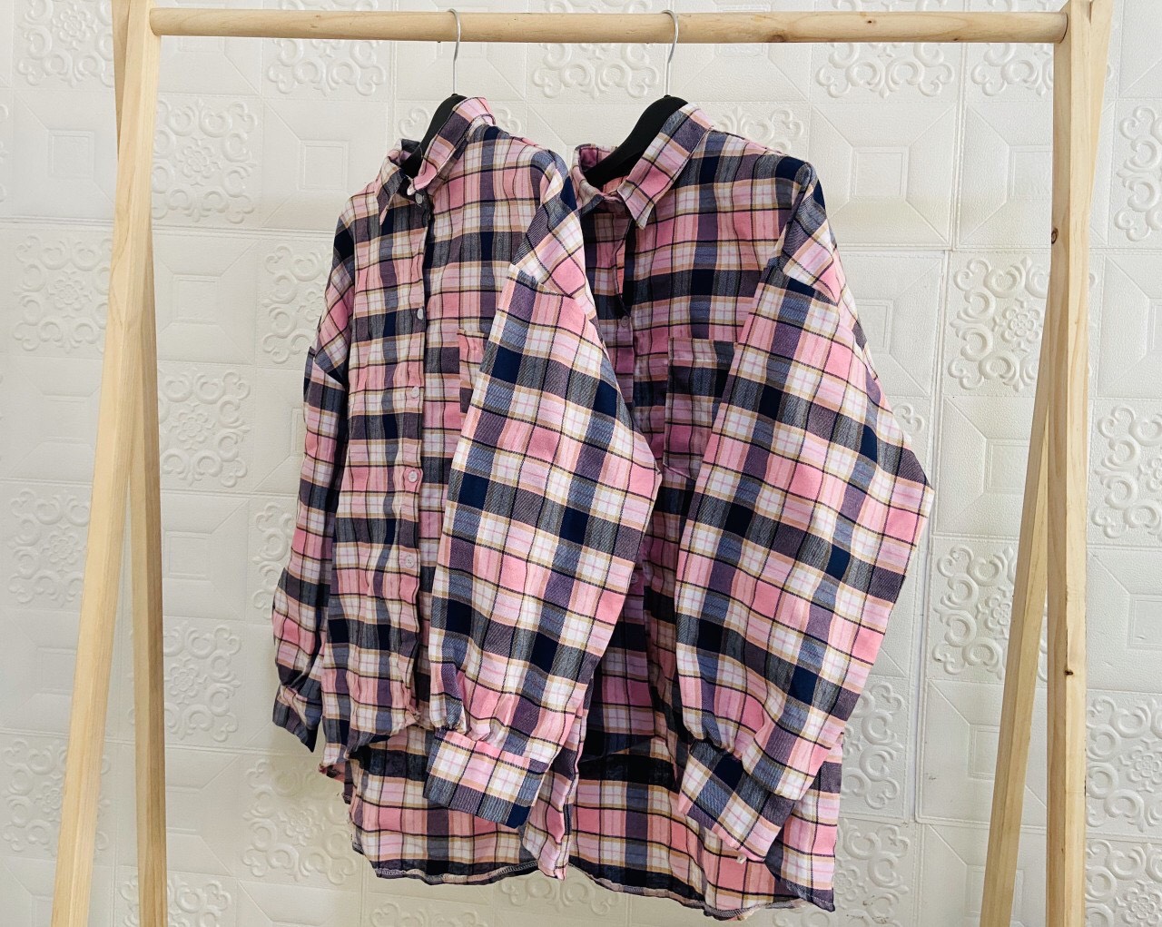 Áo sơ mi caro nữ Hình Thật Shop Tự Chụp