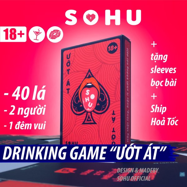 Bộ bài drinking game Ướt Át SOHU cho cặp đôi hẹn hò, đi chơi 40 lá