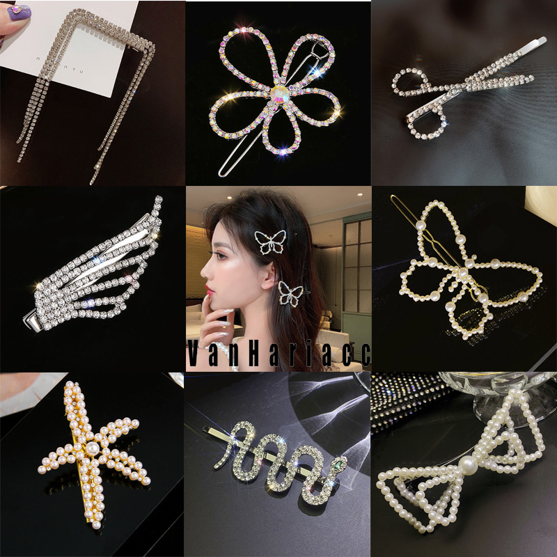 Luxurious Sparkling Pearl Hair Clips