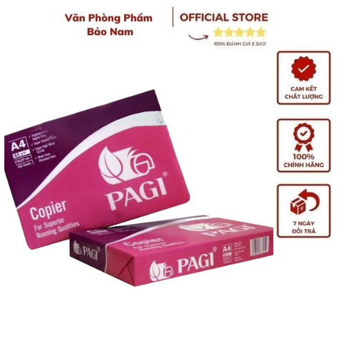 Giấy in, giấy photo khổ a4 pagi đl 65gsm - 500 tờ 1 tập xuất xứ việt nam