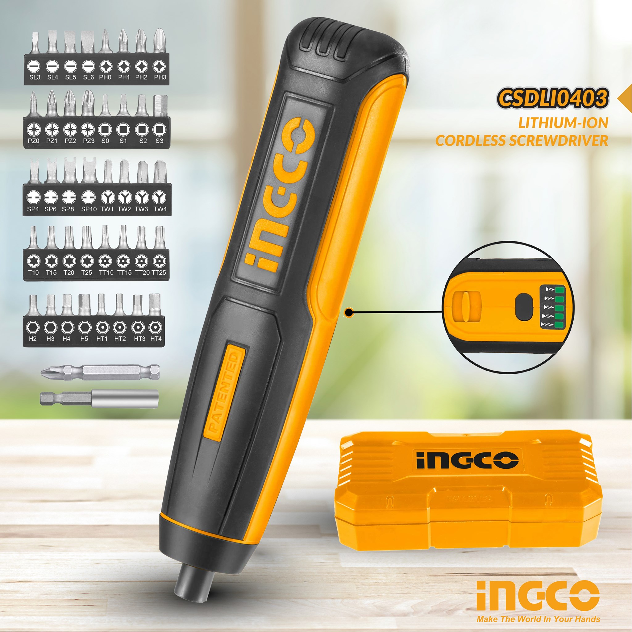 [HCM]Máy siết vít dùng dùng pin Lithium 4V Ingco CSDLI0403