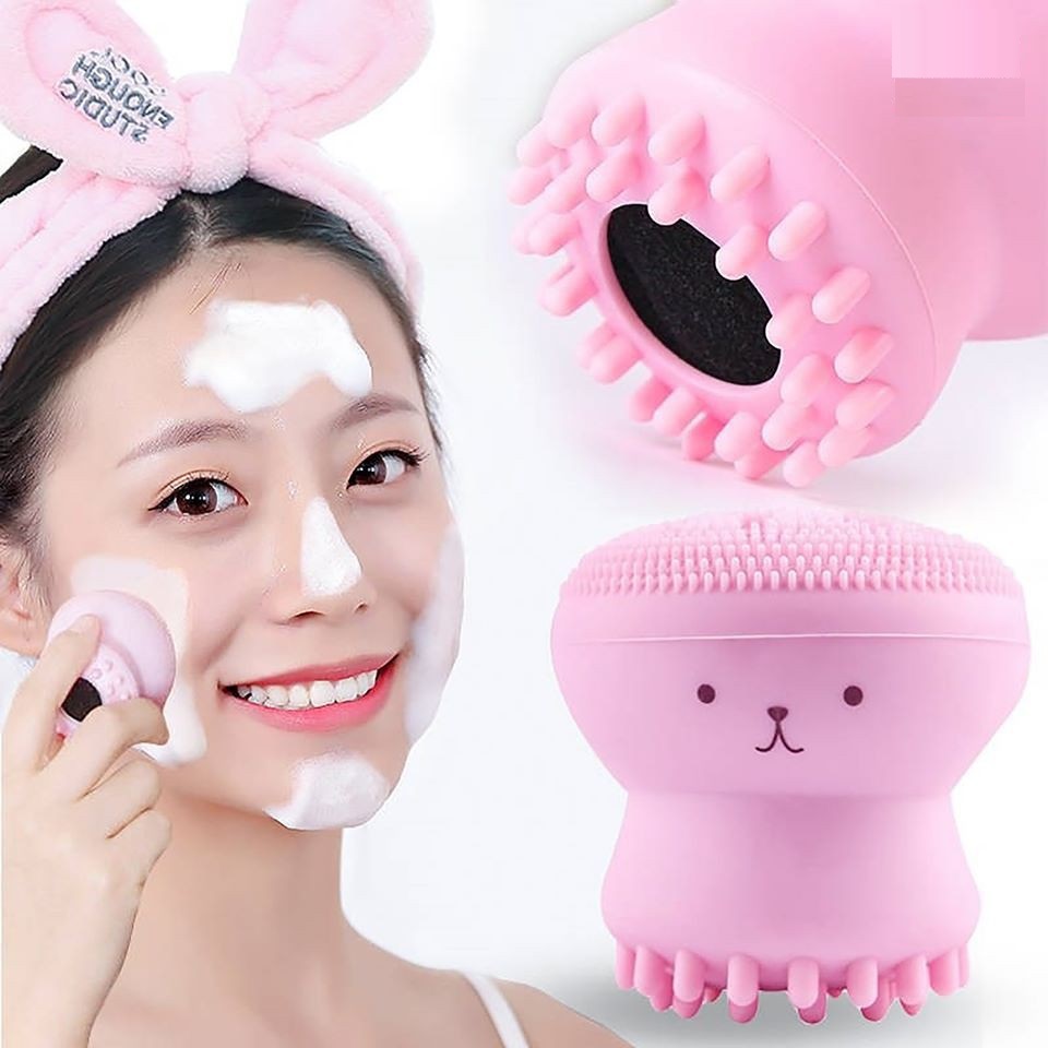 Cọ rửa mặt bạch tuộc silicon mềm mại, Con lăn massage siêu sạch
