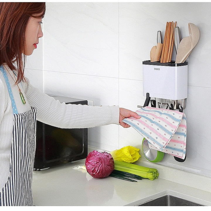 Kệ nhà bếp đa năng cắm dao đồ dùng  ecoco 1801 dán tường