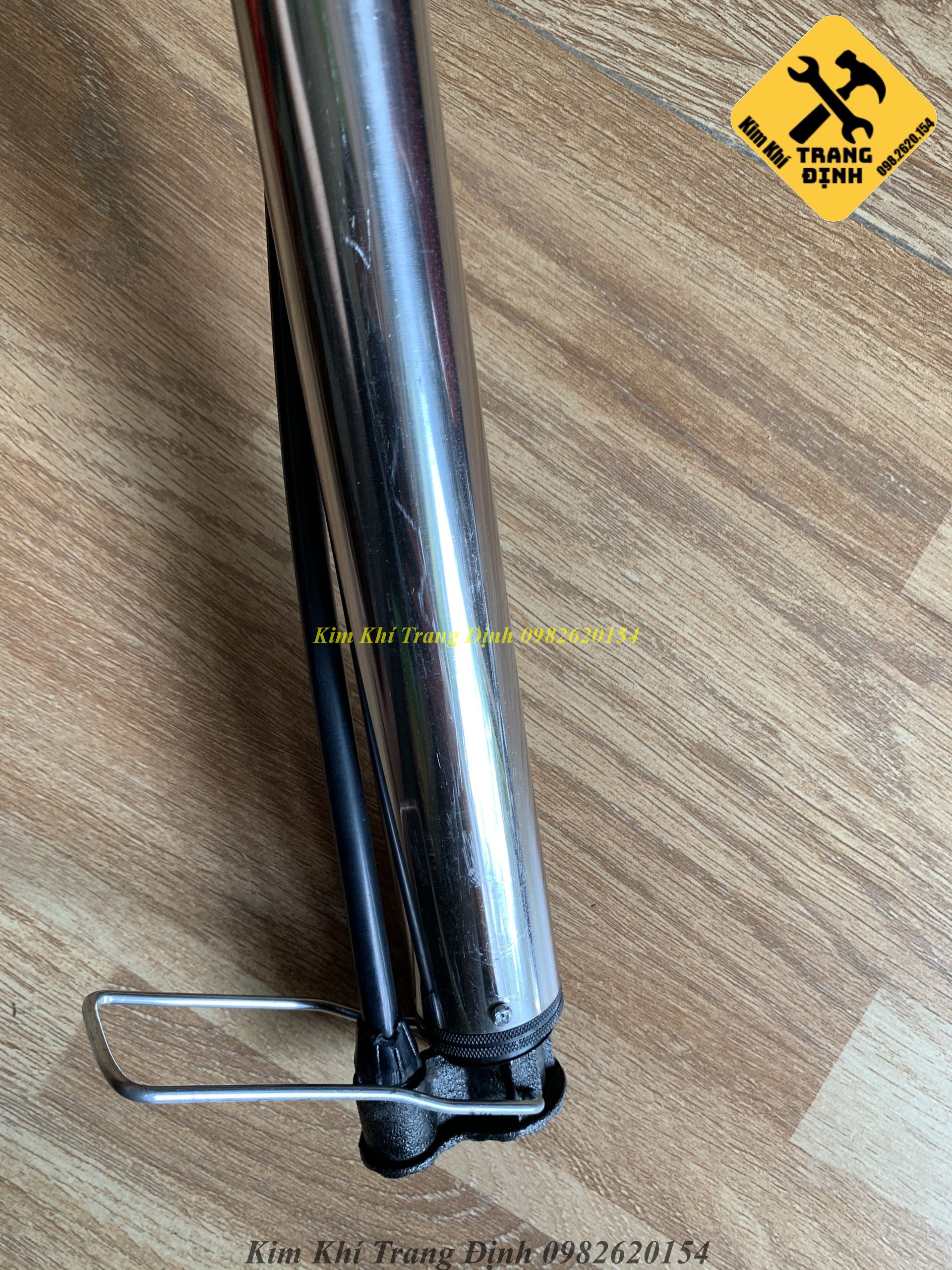 Bơm xe máy xe đạp (Bơm tay dài 60cm tráng inox) cực đẹp