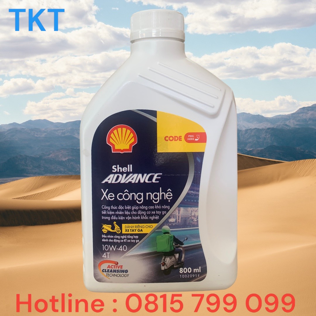 SHELL ADVANCE TECHBIKE SCOOTER 10W-40 dung tích 0,8L
