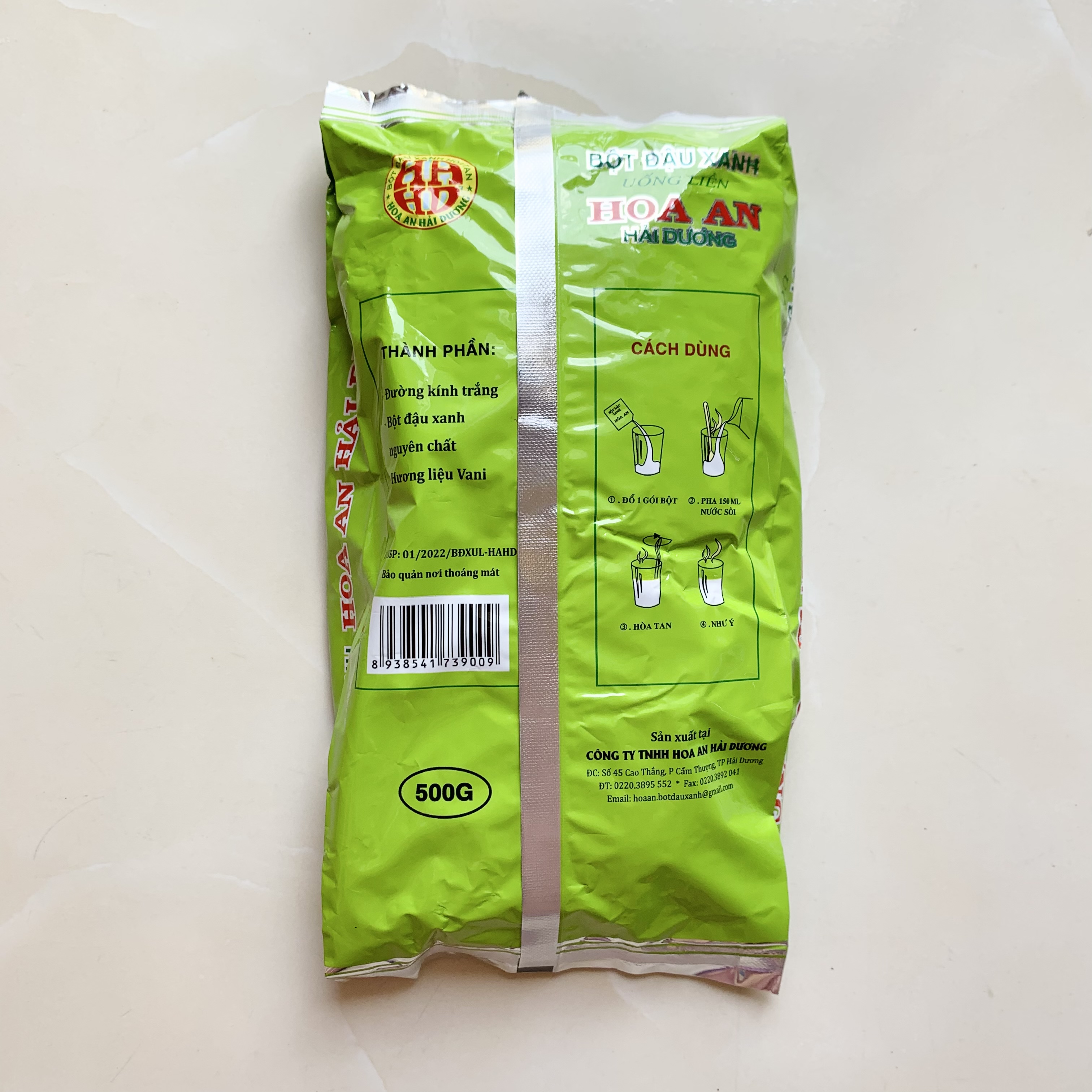 Bột đậu xanh Hoa An uống liền 500 g- Đặc sản Hải Dương