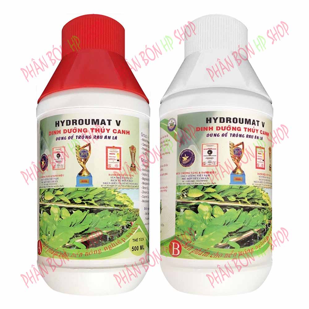 [HCM]Dung Dịch Thủy Canh Cho Rau Ăn Lá Hydroumat V Group A và Group B (500ml/Chai) - Dinh Dưỡng Dùng Để Trồng Rau Ăn Lá.