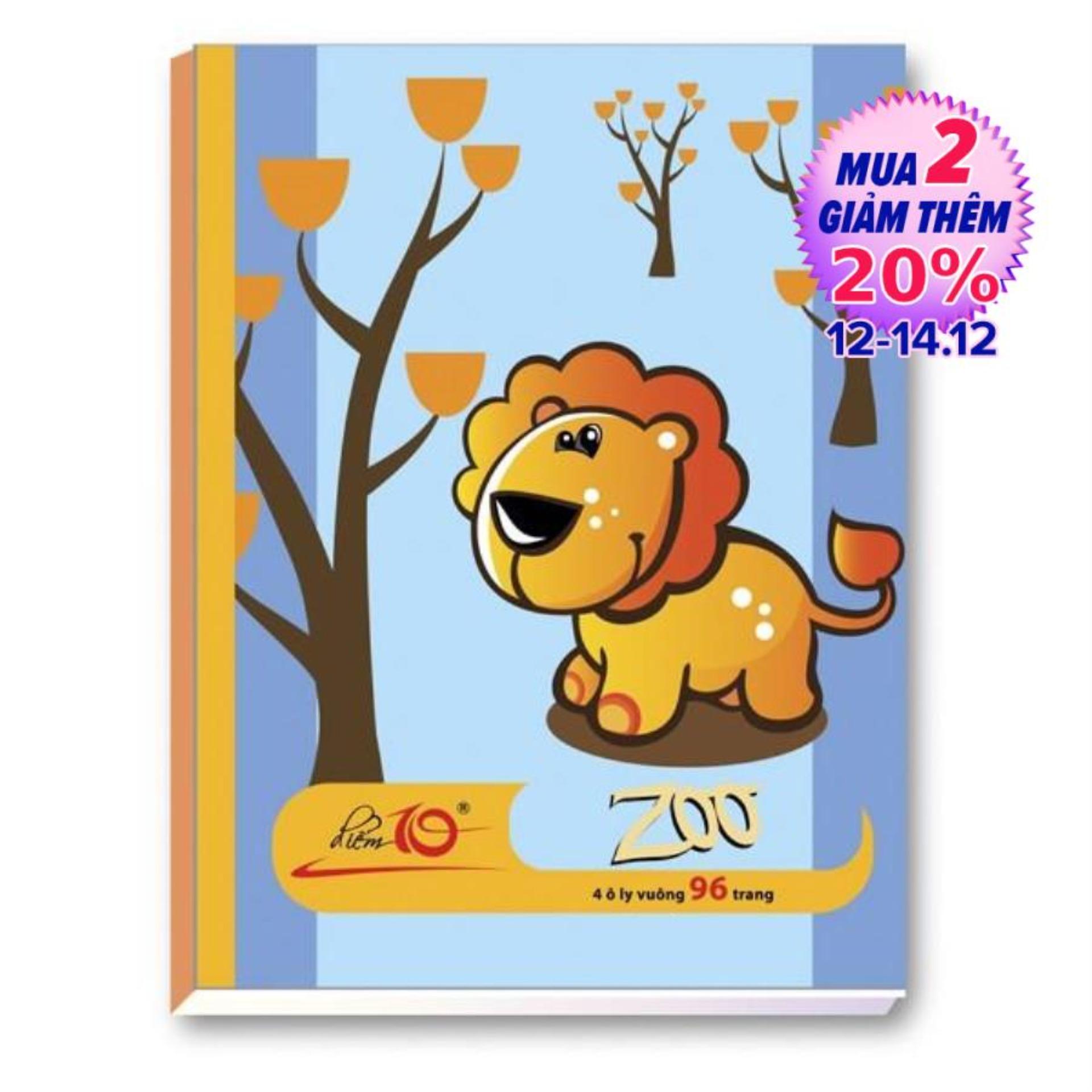 Combo 10 tập học sinh 96 trang 4 ô ly vuông giấy 60gsm điểm 10 thiên long tp-nb028