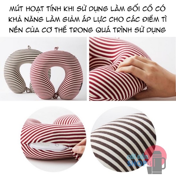 Gối kê cổ du lịch cao su non Lock&Lock Memory Foam Stripe LTZ851