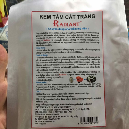 RADIANT kem tắm cát trắng NGỌC TRAI