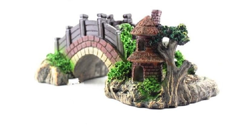 Trang trí bể cá - Cây cầu cảnh trang trí bể cá