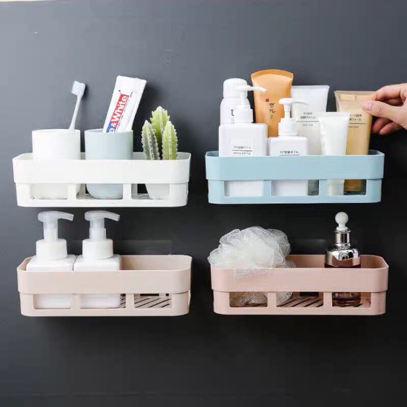 KỆ CHỮ NHẬT ĐA NĂNG DÁN TƯỜNG CƯỜNG LỰC KHÔNG CẦN KHOAN VÍT, Kệ Để đồ Đa năng hình Chữ nhật Dán tường Siêu chắc - Kệ bếp, kệ nhà tắm hút chân không dán tường