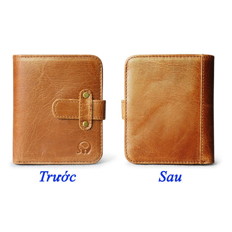 [HCM]Ví Nam Nữ Handmade Da Bò Thật Có Quai Cài