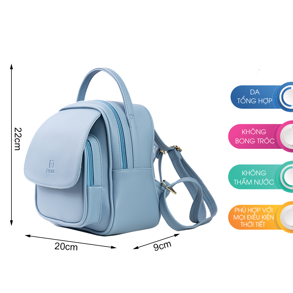 Balo Nữ Mini Đẹp Thời Trang Đi Học NAHA BL03 - Bảo Hành 12 Tháng