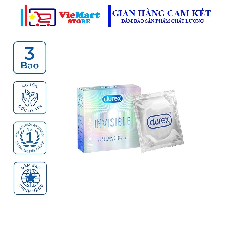 [Hcm]Durex Invisible Extra Sensitive Condoms 3 Packs/Box