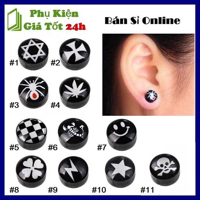 [HCM]⚡ Giá 1 Cặp ⚡ Sét 2 Khuyên Tai Nam Châm Thời Trang Cá Tính Nhiều Họa Tiết - Bông Tai 11 Mẫu