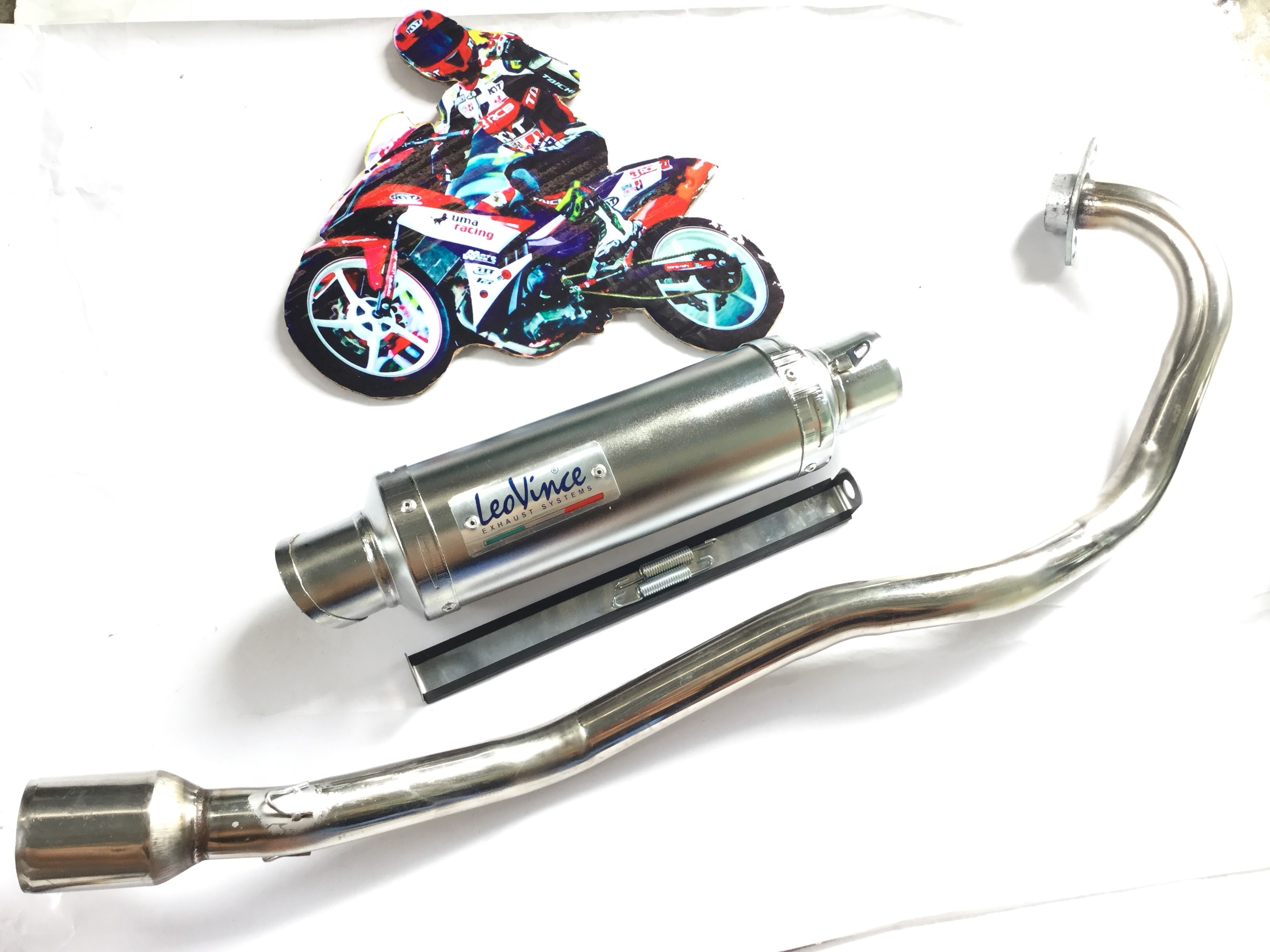 Pô Leovince Trắng - Cổ Pô Lắp Exciter 150 ,,,,,,,,,,,