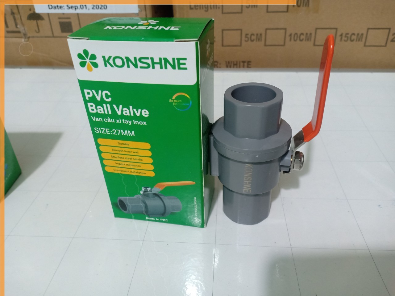 Van khóa nước tay gạt inox 21mm