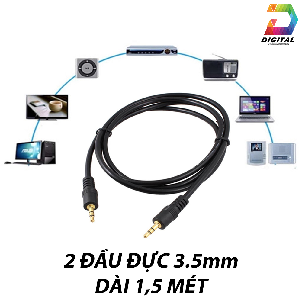 Cáp âm thanh 2 đầu 3.5mm dài 1,5 mét