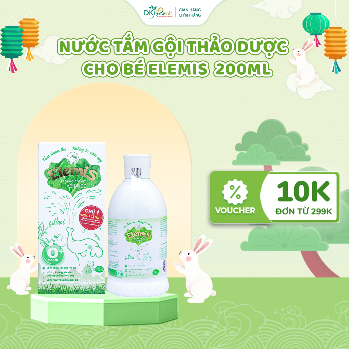 Nước tắm thảo dược trẻ em Elemis 200ml/dạng gói lẻ - DK Pharma