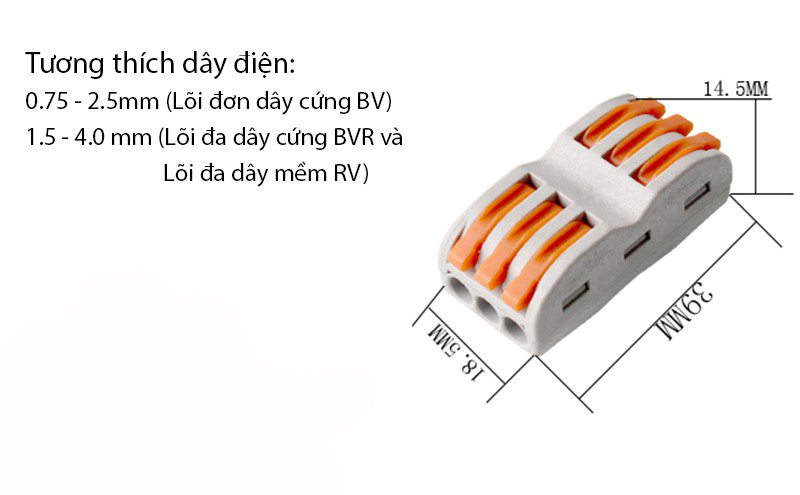 bộ 10 Cút Nối Dây Điện Nhanh 2 Đầu KV774