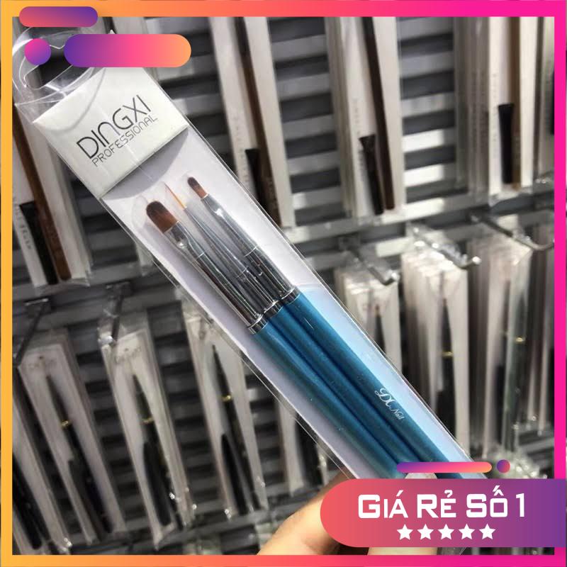 Set cọ 3 cây Dingxi (cọ vẽ nét, cọ hoa cúc, cọ đắp gel) - Mini Nails