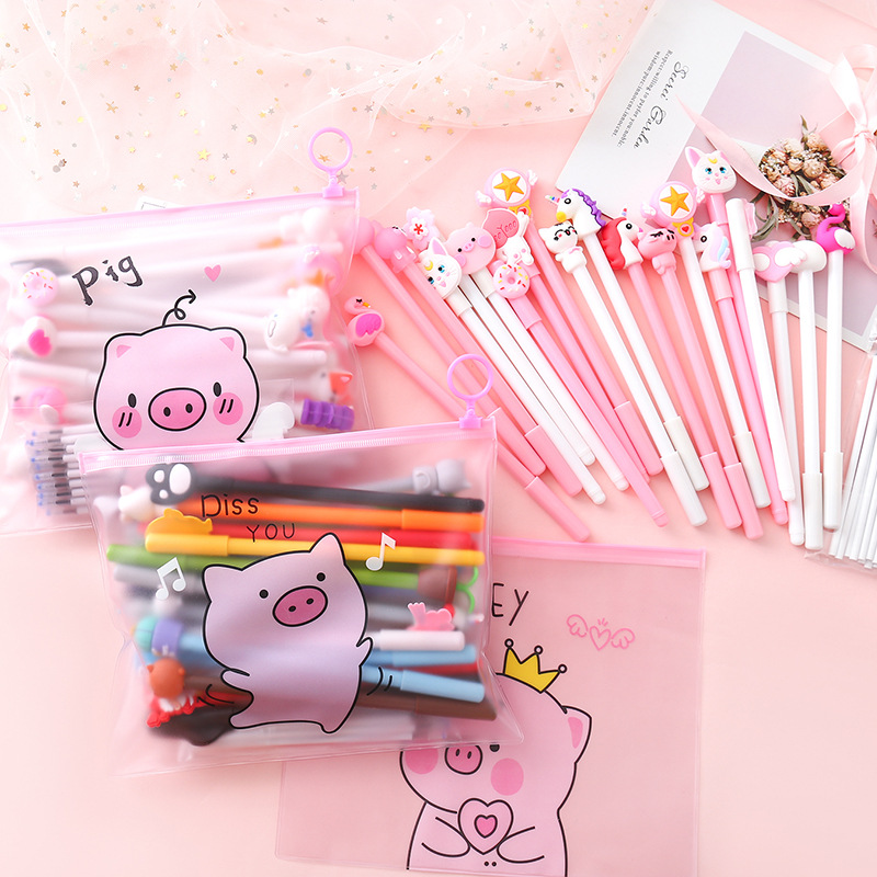 Combo 10 ~ 20 Bút Viết Siêu Cute Mực Đen + Quà Tặng