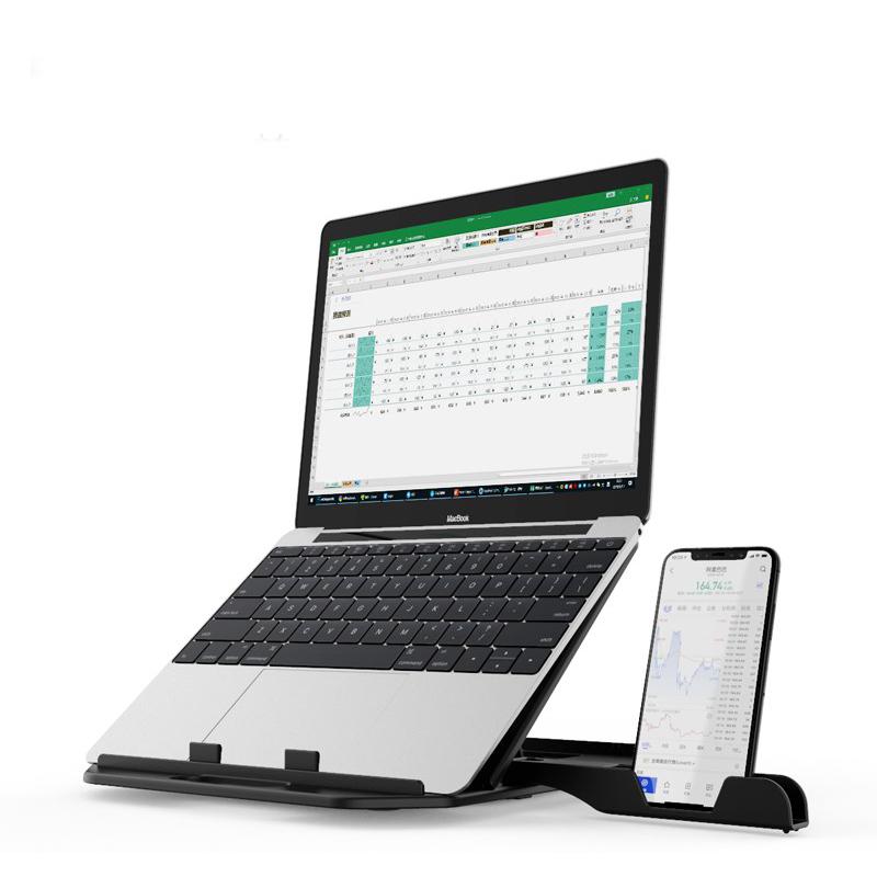 Giá đỡ máy tính, kích thước 28x28x22cm, nhựa ABS siêu bền, tích hợp cho mọi laptop để bàn, có khay để điện thoại