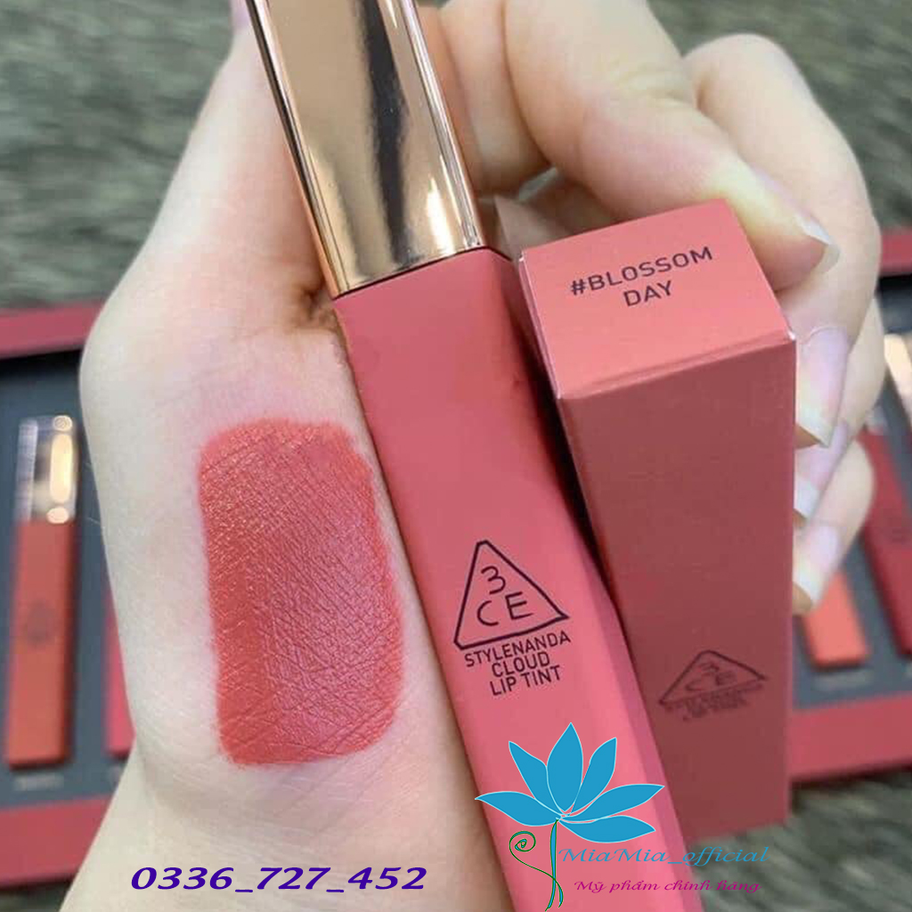 Son Kem 3CE Cloud Lip Tint 4g Siêu Lì Mềm Mịn Như Mây Lên Màu Chuẩn Siêu Xinh Live A Little Pinkalicious Blossom Day Immanence Needful Macaron Red