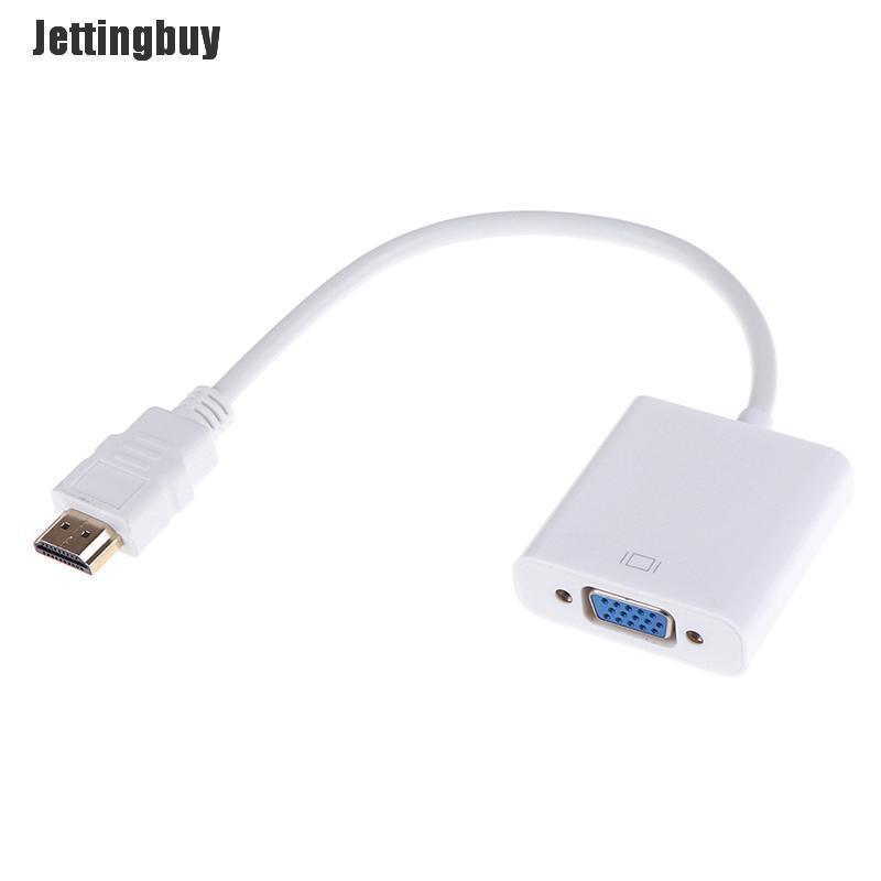 Jettingbuy 1Pcs HDMI To VGA Converter Adapter HD 1080P White  Int: One size