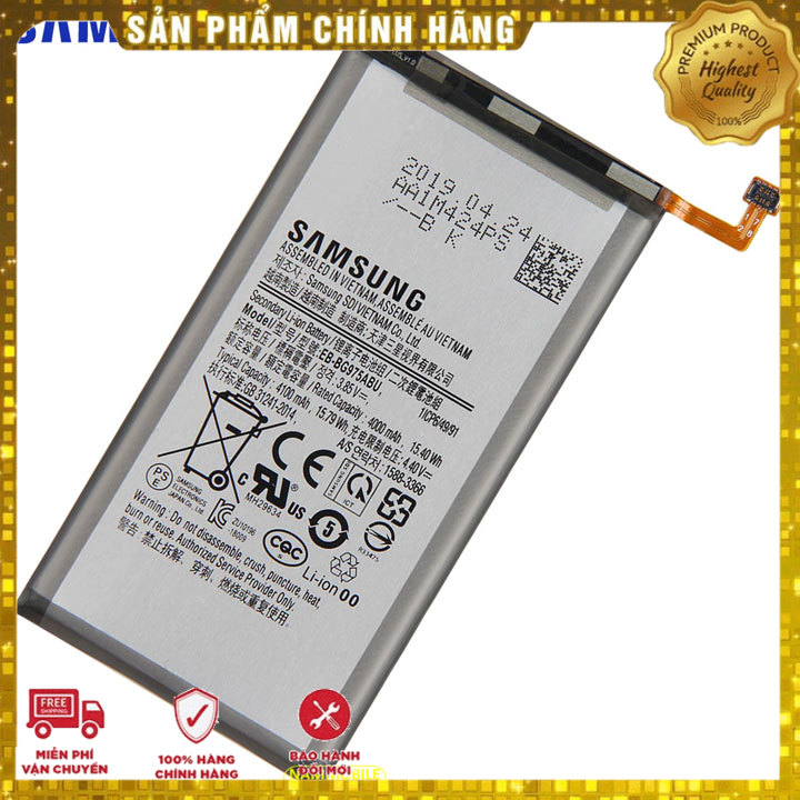 Pin samsung galaxy s10 sm-g973 eb bg973abu 3400mah zin + tặng siêu dán pin