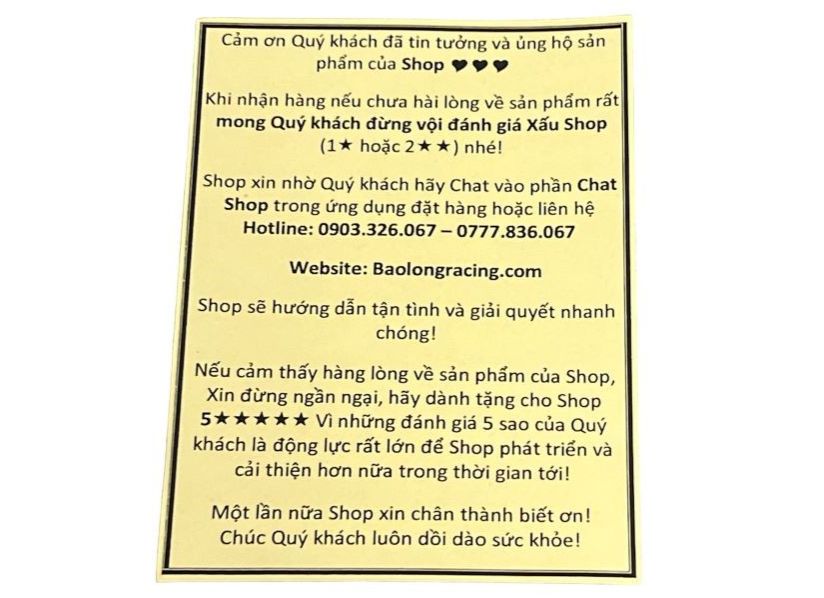 Tem Thư Cảm Ơn Khách Hàng