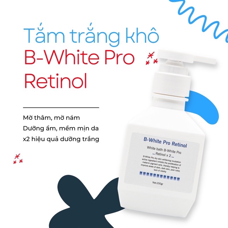 tắm trắng ủ trắng khô B white pro retinol x2