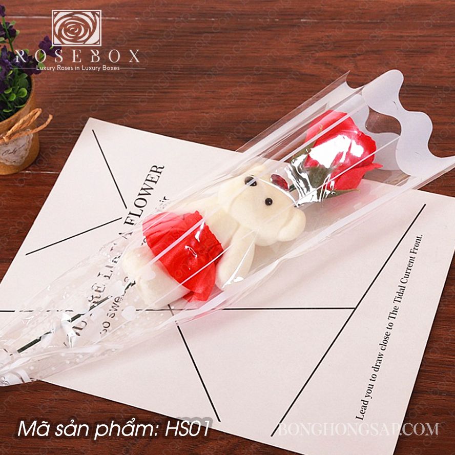 [HCM]Hoa hồng 1 bông có gấu