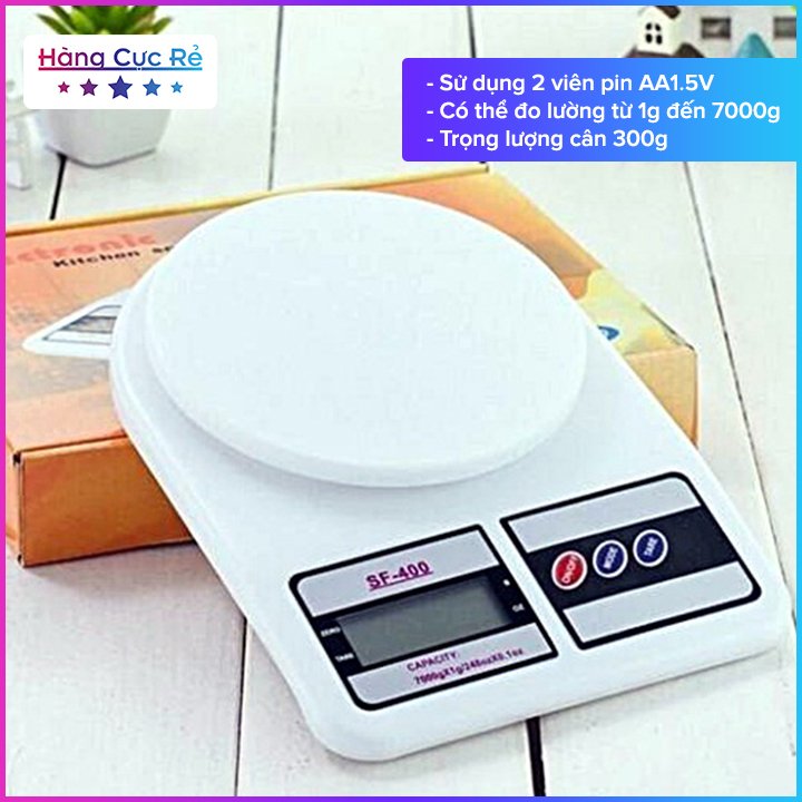 Cân điện tử để bàn 7kg tiện dụng, chính xác đến từng gram + Tặng kèm 2 pin, giúp nấu ăn, đi chợ, buôn bán rất tiện lợi - Shop Hàng Cực Rẻ