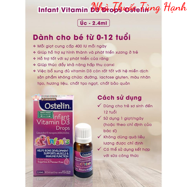 Ostelin Infant Vitamin D3 Drops 2.4ml - Hàng Úc