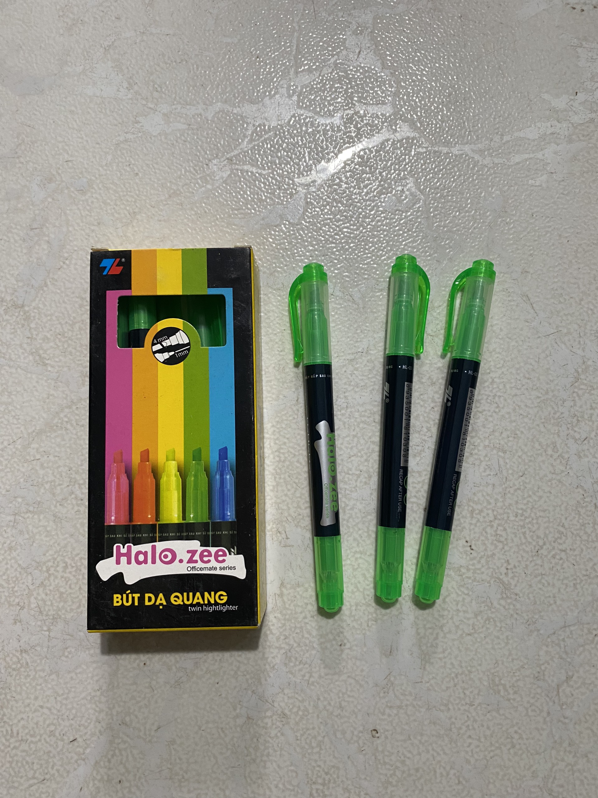 Combo 10 cây Bút dạ quang Thiên Long HL-03 (5 màu xanh dương- xanh lá-hồng-cam-vàng)