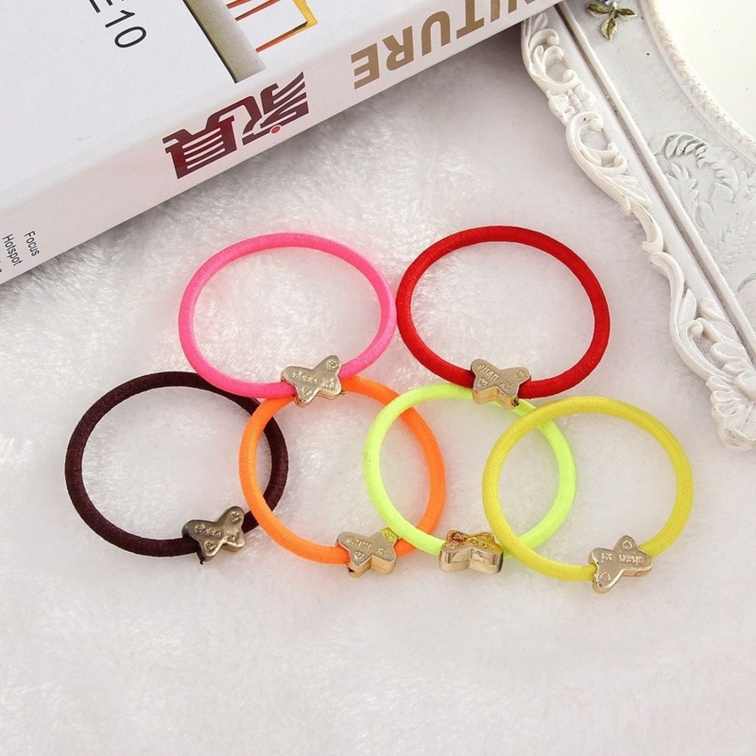 Dây Cột Tóc Cao Su Đính Hạt Vàng Cho Nữ