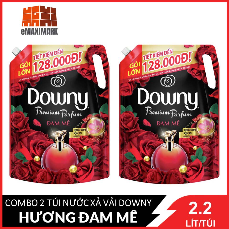 [HCM ship 2h] COMBO 2 túi Nước xả vải Downy Đam mê 2X2L