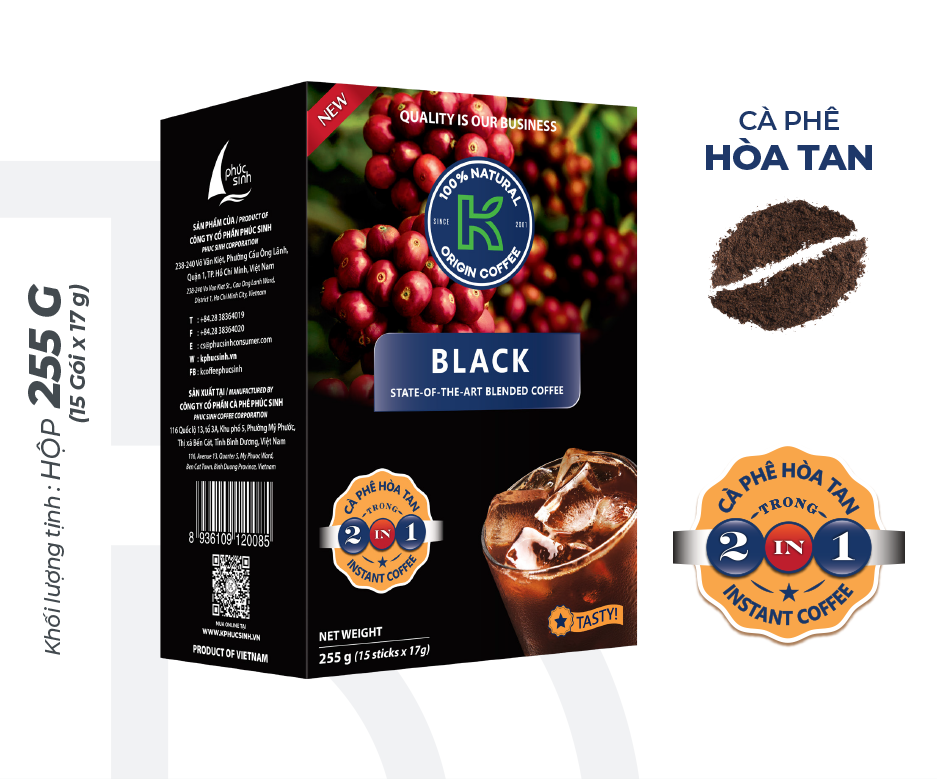 K COFFEE BLACK 2IN1 255G