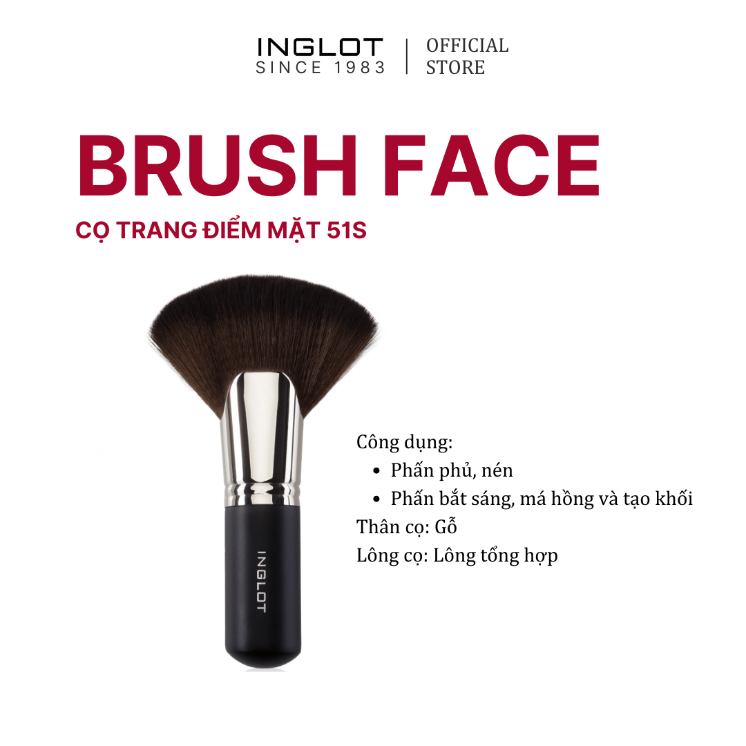 Cọ Phủ Phấn, Tạo Khối & Body Painting Inglot Makeup Brush 51S