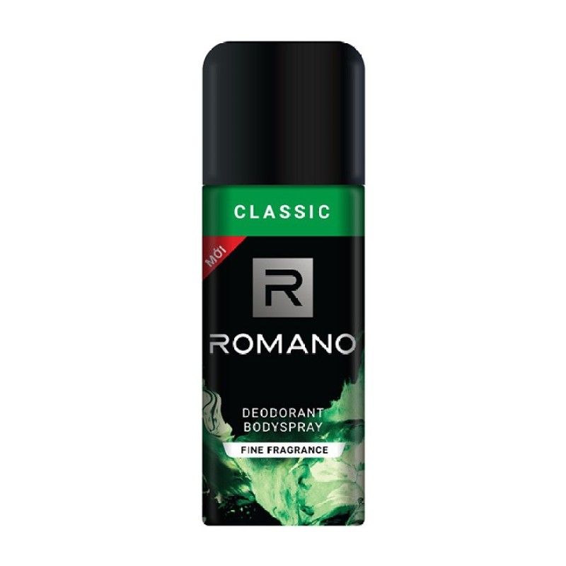 Xịt toàn thân cao cấp Romano Classic 150ml cổ điển lịch lãm ngăn mồ hôi mùi cơ thể giá rẻ