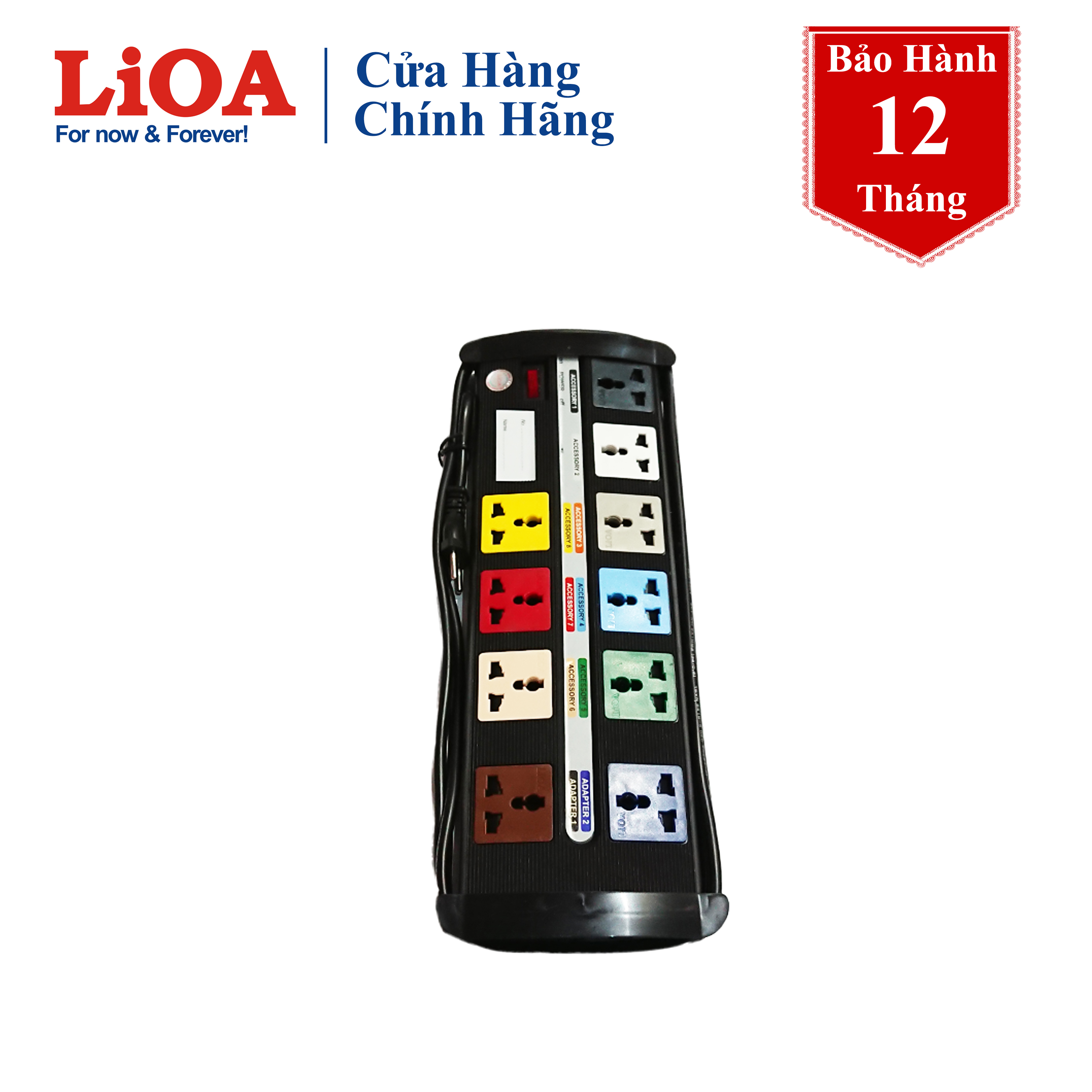 Ổ cắm điện đa năng LiOA 10 ổ cắm (10D-S3-3)