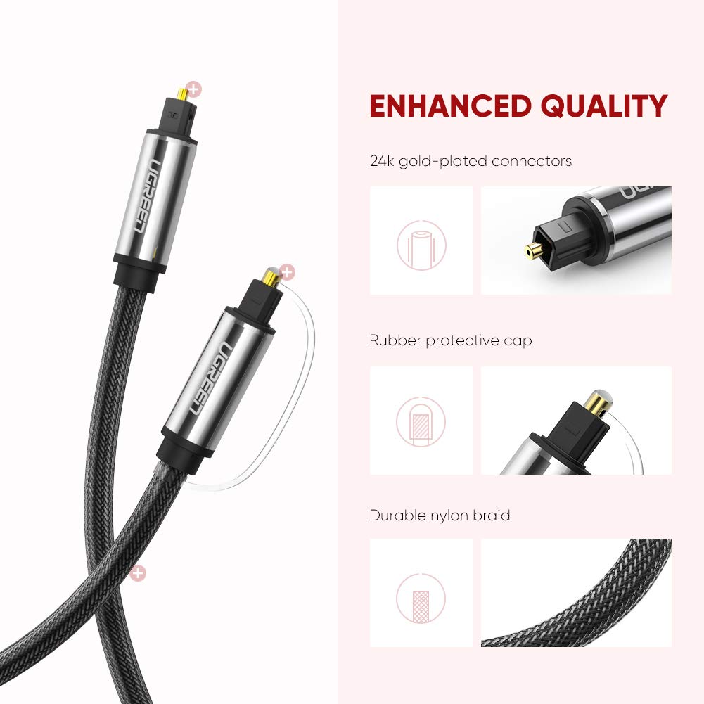 Cáp audio quang (Toslink, Optical) 1.5m Ugreen 10542