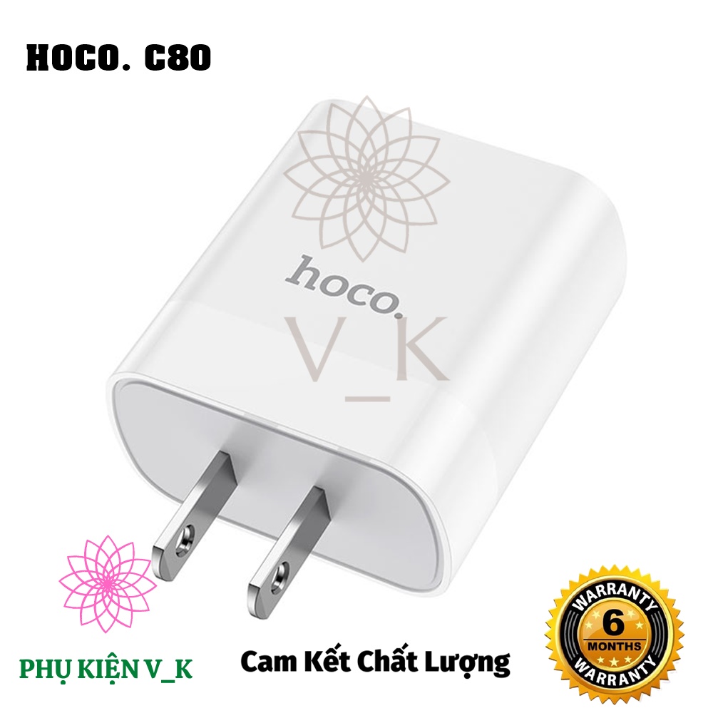 Bộ Củ Sạc Hoco C80 Type C - Hỗ trợ sạc nhanh QC3.0