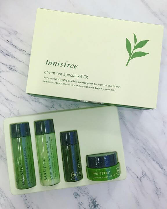 [HCM]Bộ Kit Dưỡng Da Mụn Cấp Ẩm Innisfree Green Tea Special Kit EX