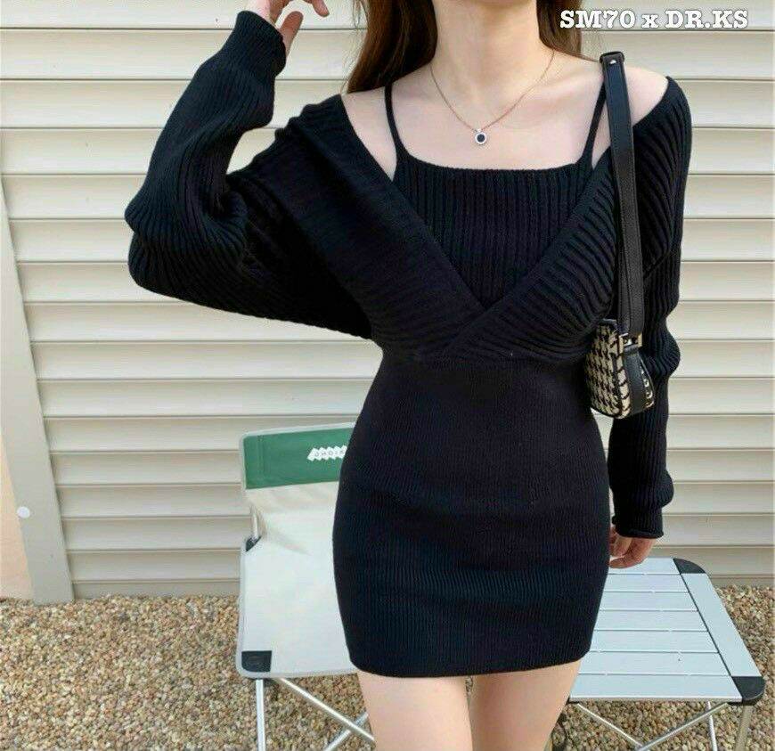 Đầm body ôm trễ vai sexy